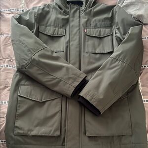 Levi's Green Military Field Jacket Durable Design